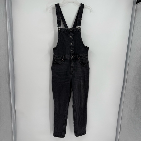 Free People/ We The Free Women's Black Shelby Button-Up Denim Overalls Size 30 - Picture 14 of 14
